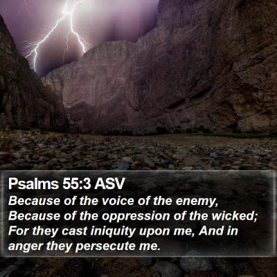 Psalms 55:3 ASV Bible Verse Image