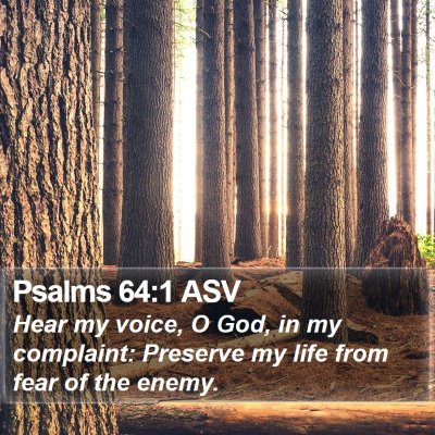 Psalms 64:1 ASV Bible Verse Image