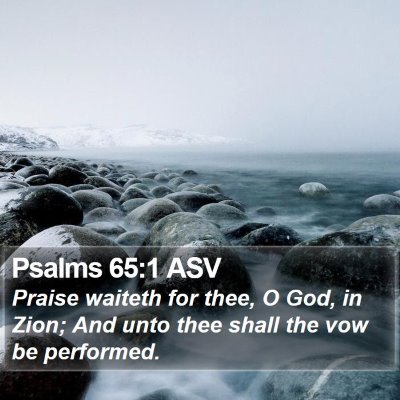 Psalms 65:1 ASV Bible Verse Image