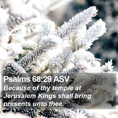 Psalms 68:29 ASV Bible Verse Image