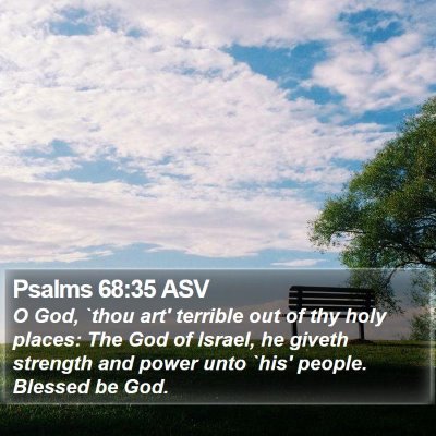 Psalms 68:35 ASV Bible Verse Image