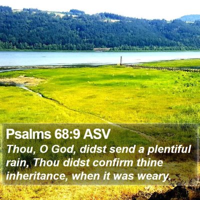 Psalms 68:9 ASV Bible Verse Image
