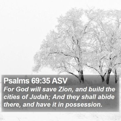 Psalms 69:35 ASV Bible Verse Image