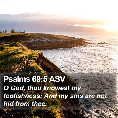 Psalms 69:5 ASV Bible Verse Image