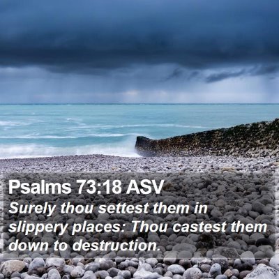 Psalms 73:18 ASV Bible Verse Image