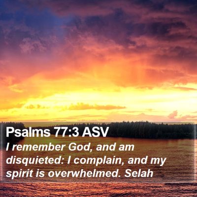 Psalms 77:3 ASV Bible Verse Image