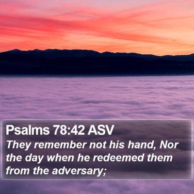 Psalms 78:42 ASV Bible Verse Image