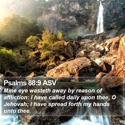 Psalms 88:9 ASV Bible Verse Image