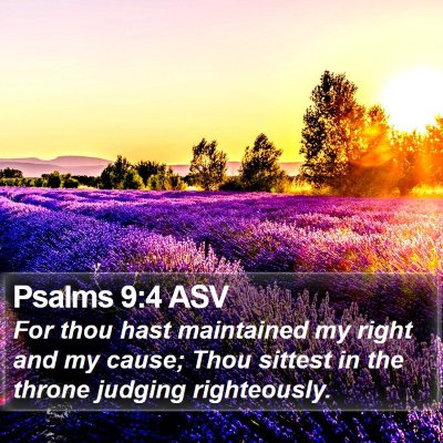 Psalms 9:4 ASV Bible Verse Image