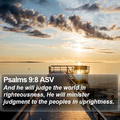Psalms 9:8 ASV Bible Verse Image