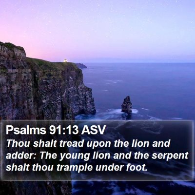 Psalms 91:13 ASV Bible Verse Image