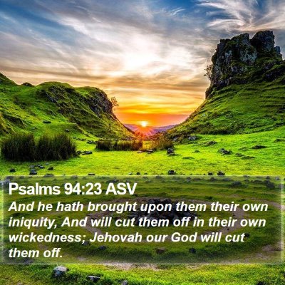 Psalms 94:23 ASV Bible Verse Image