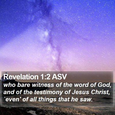 Revelation 1:2 ASV Bible Verse Image