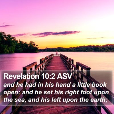 Revelation 10:2 ASV Bible Verse Image