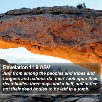 Revelation 11:9 ASV Bible Verse Image