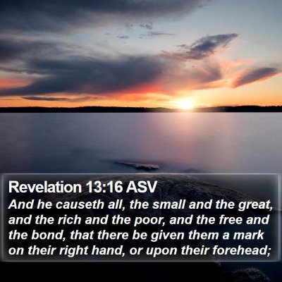 Revelation 13:16 ASV Bible Verse Image