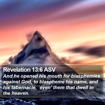 Revelation 13:6 ASV Bible Verse Image