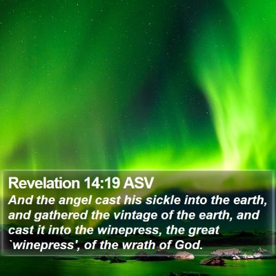 Revelation 14:19 ASV Bible Verse Image