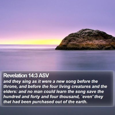 Revelation 14:3 ASV Bible Verse Image