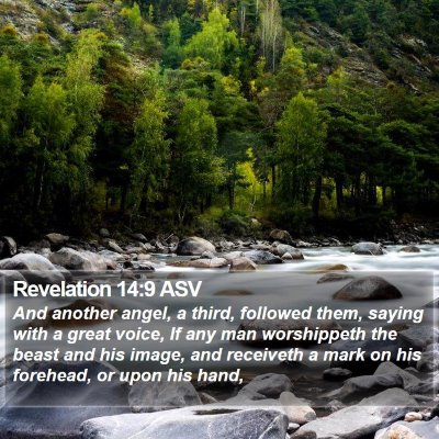 Revelation 14:9 ASV Bible Verse Image