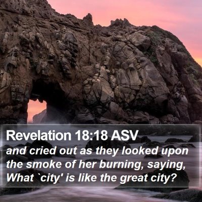 Revelation 18:18 ASV Bible Verse Image