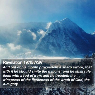 Revelation 19:15 ASV Bible Verse Image