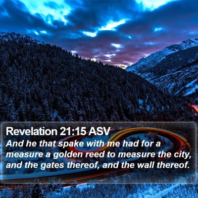 Revelation 21:15 ASV Bible Verse Image