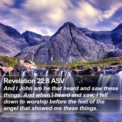 Revelation 22:8 ASV Bible Verse Image