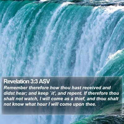 Revelation 3:3 ASV Bible Verse Image