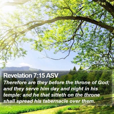 Revelation 7:15 ASV Bible Verse Image