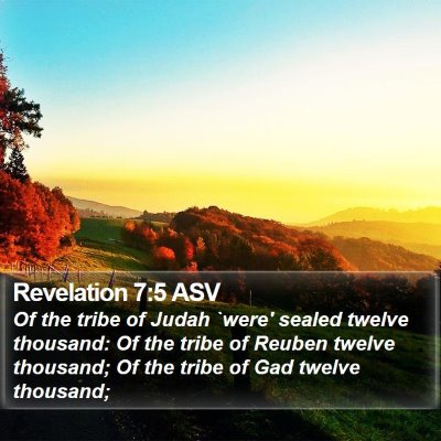 Revelation 7:5 ASV Bible Verse Image