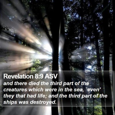 Revelation 8:9 ASV Bible Verse Image