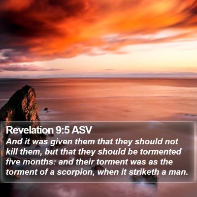 Revelation 9:5 ASV Bible Verse Image
