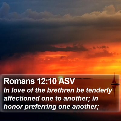 Romans 12:10 ASV Bible Verse Image