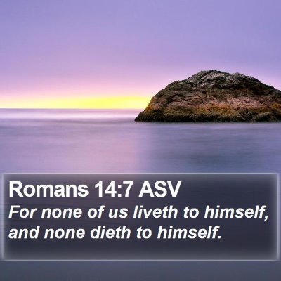 Romans 14:7 ASV Bible Verse Image