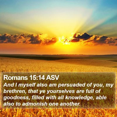 Romans 15:14 ASV Bible Verse Image