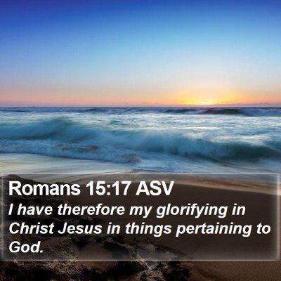 Romans 15:17 ASV Bible Verse Image
