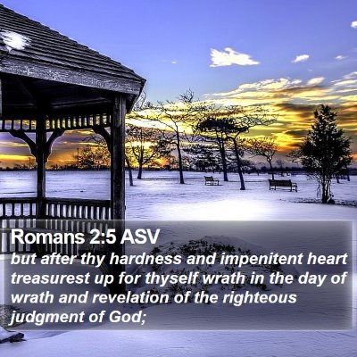 Romans 2:5 ASV Bible Verse Image