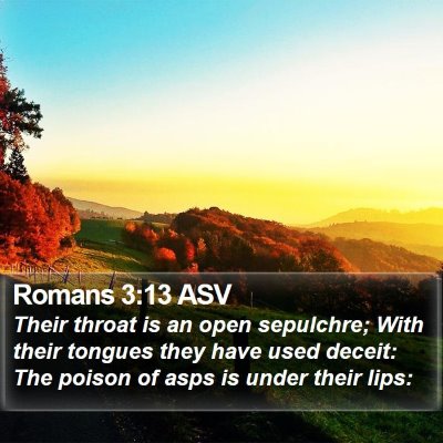 Romans 3:13 ASV Bible Verse Image