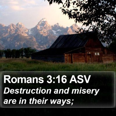 Romans 3:16 ASV Bible Verse Image