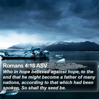 Romans 4:18 ASV Bible Verse Image