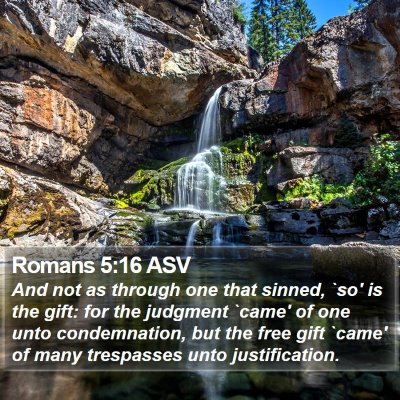Romans 5:16 ASV Bible Verse Image