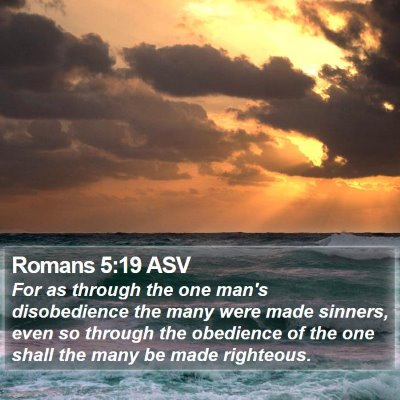 Romans 5:19 ASV Bible Verse Image