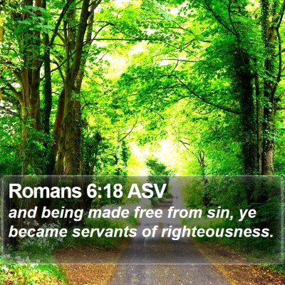 Romans 6:18 ASV Bible Verse Image