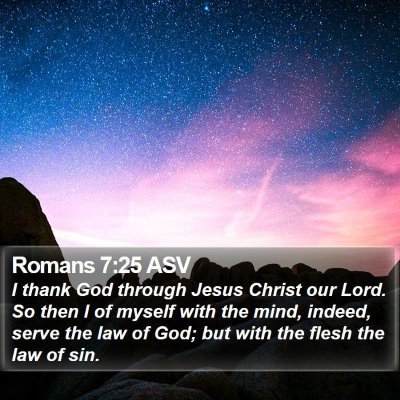 Romans 7:25 ASV Bible Verse Image