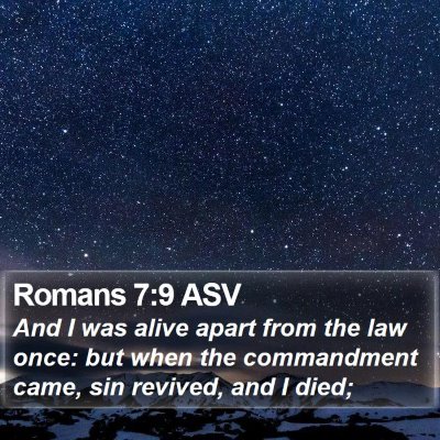 Romans 7:9 ASV Bible Verse Image