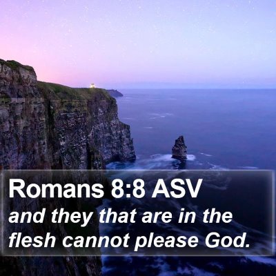 Romans 8:8 ASV Bible Verse Image