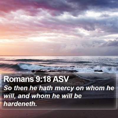 Romans 9:18 ASV Bible Verse Image