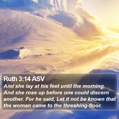 Ruth 3:14 ASV Bible Verse Image