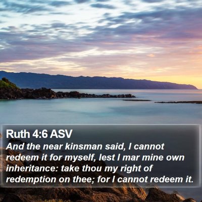 Ruth 4:6 ASV Bible Verse Image